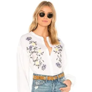 Sanctuary Danni White Embroidered Floral‎ Button Front Blouse Top Size M thumbnail 9
