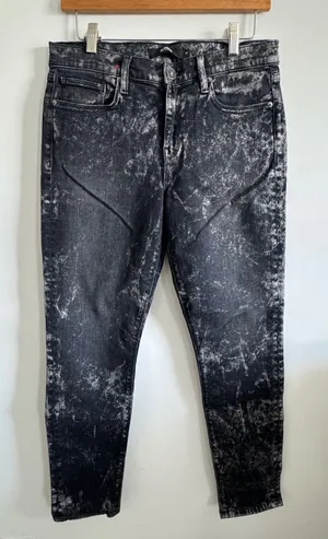 Hudson Los Angeles Skinny Jeans Black White Acid Wash indie sleaze tumblr grunge thumbnail 1