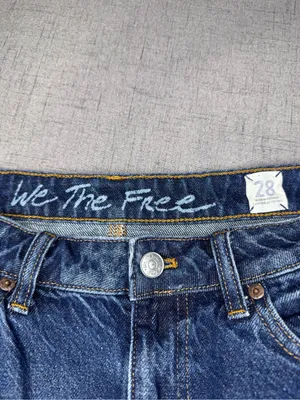 Free People Bailey Denim Mini Skirt Frayed Mountain Blue Size 28 thumbnail 10
