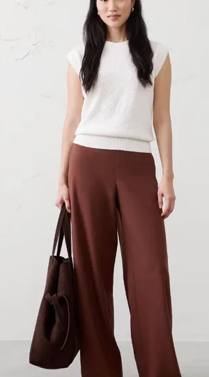 Banana Republic Hayden Wide-Leg Pant Brown 16 Womens High Rise NEW thumbnail 1