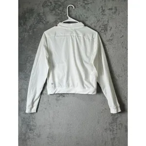Lululemon Final Lap Jacket Size 6 White Perforated Lightweight Running Zip Up 6 thumbnail 4