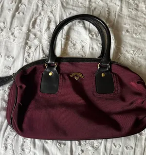 Victoria's Secret Burgundy Satchel with Black Handles thumbnail 1
