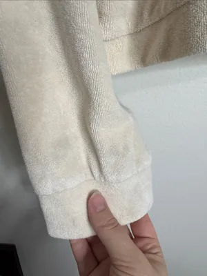Asos Design 1/2 Zip Crop French Terry Towel Fabric Lounge Sweatshirt size 10 thumbnail 9