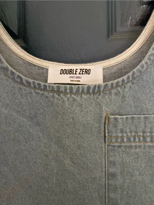NWT Double Zero Light Blue Denim Mini Shift Dress size Small thumbnail 7
