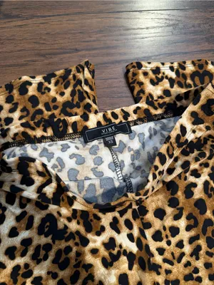 Vibe Sportswear Leopard Print Flare Pants thumbnail 2