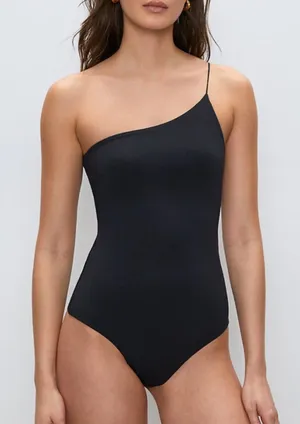 Aritzia Babaton Contour One-Shoulder Bodysuit Black Small thumbnail 1
