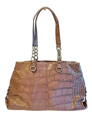 Coach Navy Gray Ashley Crocodile Carryall thumbnail 2