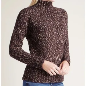 Kensie Brown Marled Mock Neck Boucle Knit Sweater Size Small NEW thumbnail 4