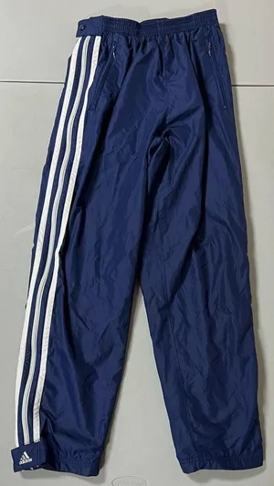 Adidas Navy Blue White 3-Stripe Zipper Windbreaker Track Pants Sweats Sweatpants Bottoms Size M 🧿 thumbnail 1