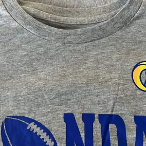 NFL LA Rams Sunday Football Women’s Short Sleeve Heather Gray T-Shirt- Large thumbnail 4