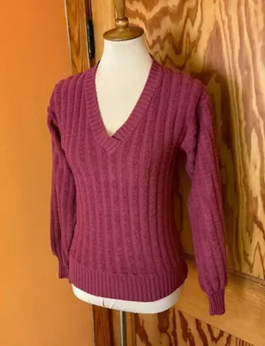 Vintage 70s v neck sweater thumbnail 6