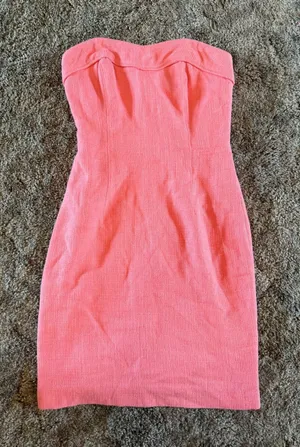 Lilly Pulitzer Bibi Strapless Corset Mini Dress in Ginger Pink Textured Barbie thumbnail 1