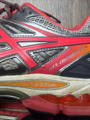 ASICS GEL-Nimbus 15 FluidRide Running Shoes Gray Pink Orange Size 10.5 thumbnail 10