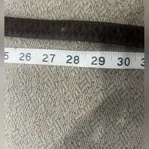 Michael Kors Dark Brown Belt with Gold Logo Buckle thumbnail 6