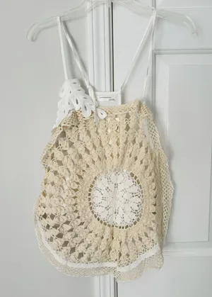 Anthropologie Crochet Embroidered Sweater Tank Top, Size XS thumbnail 5