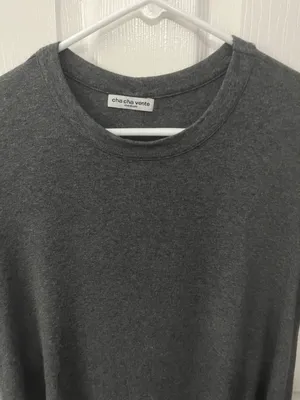 cha cha vente size medium grey short sleeve top thumbnail 3