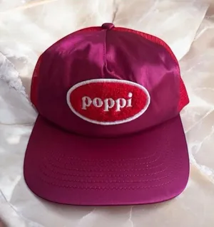 POPPI Pink Red Mesh Trucker Hat Cap NEW without tags thumbnail 1
