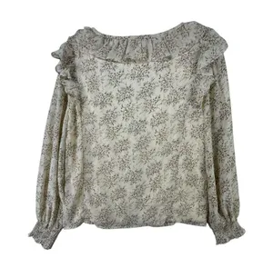 Coquette Promesa Floral Ruffle Long Sleeve Blouse Romantic CottageCore Top M Y2K thumbnail 2