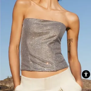 Zara strapless rhinestone top thumbnail 1