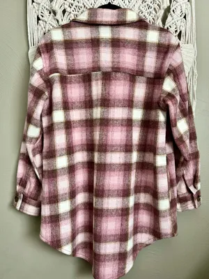 Plaid Flannel Utility Shacket thumbnail 4