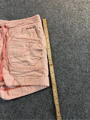 The North Face Orange White Striped Linen Blend shorts Size 6 Coastal Summer thumbnail 7
