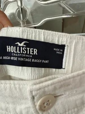Hollister White Lined Cargo Utility Pants size small thumbnail 3