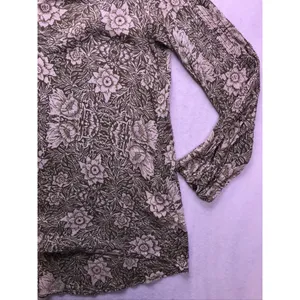 Sun‎ & Shadow Floral Blouse Womens XL Olive Green Boho Crochet Trim thumbnail 5