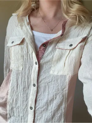 Miss Me Cream Button Up Top with Pink Accents thumbnail 7