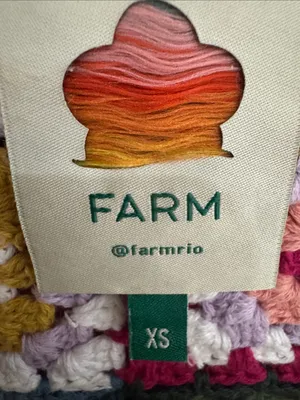 Farm Rio Anthropologie Crochet Cropped Granny Square Pullover Top Shirt XS thumbnail 10