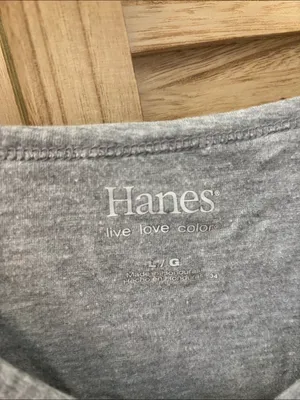 Hanes Gray Ladies T-Shirt Large thumbnail 3