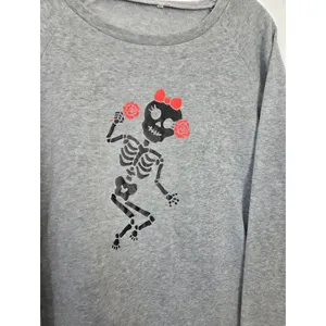 Skeleton Sweatshirt Girl Cute Halloween Dia De La Muertos Emo Grunge Gothic S thumbnail 3