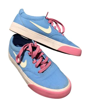 Nike Size 7 Women SB Zapatillas Charge Canvas Light Blue Pink‎ Tie Causal thumbnail 1