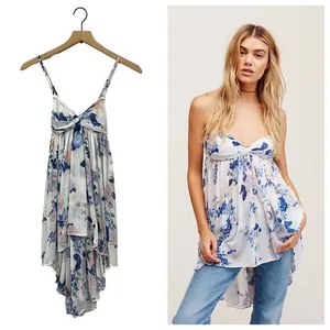 Free People Mirage Floral Printed Babydoll Minidress - White Multi - XS thumbnail 2