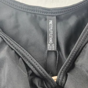 PrettyLittleThing NWT 33B Plus Black Frill Edge Ring One piece Swimsuit Size 18 thumbnail 5