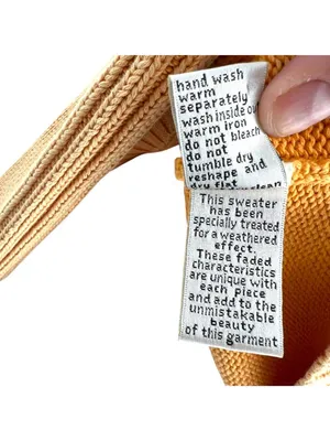 Tyler Bōe Mineral Wash Sweater Yellow Minimalist Preppy Luxury Size Medium thumbnail 11