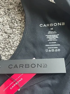 NWT Carbon 38 Womens Bra Raceback Size Medium Black thumbnail 2