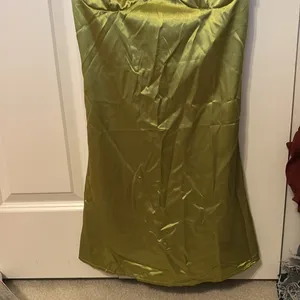 Green satin floral dress thumbnail 2