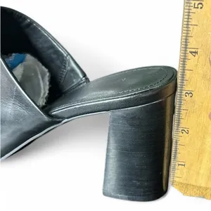 Marc Fisher Woman’s fanna mules black heel mule square toe. Size 9.5. thumbnail 11