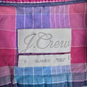J. Crew Pink Blue Madras Plaid Cotton Shirt Dress Long Sleeve‎ AW560 Womens 2 thumbnail 4