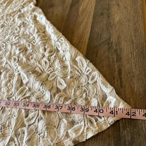 Free People Sleeveless Lace Overlay Dress Sheer Trapeze Flare Coverup Size Large thumbnail 8