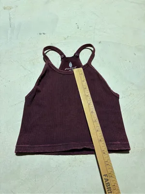 Free people FP movement Maroon Ribbed Cropped Tank Top XS/s thumbnail 3