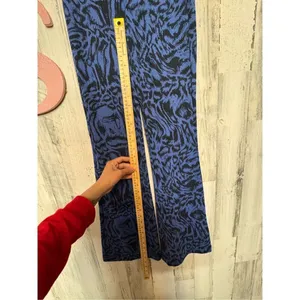 Urban Outfitters Bryn Pull On Flare Pants Blue And Black Swirl Print size XS thumbnail 7