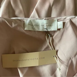 Nudie Patootie Blush Pink Satin Open Back Ruched Mini Slip Dress thumbnail 5