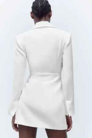 ZARA blazer dress white mini wrapped coctail party night out date thumbnail 11