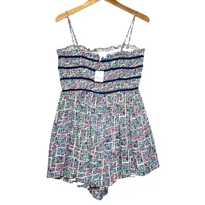 NWT FREE PEOPLE Women’s Boho Bali Checked out Floral Print Romper thumbnail 5