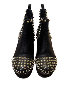 NWOT Cape Robin Pull-on Ankle Booties with Spikes- Black Gold Goth Punk Size 6 thumbnail 4