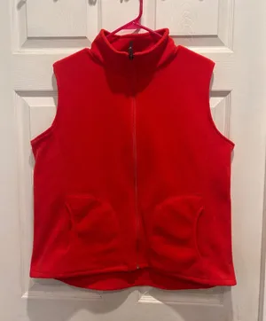 Woolrich‎ Womens Red Fleece Full Zip Vest Stand Collar XL Outdoor Gorpcore 18566 thumbnail 1