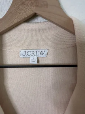 J Crew Contrast Trim Waisted‎ Sweater-Blazer Knit Cream Womens Size S thumbnail 7