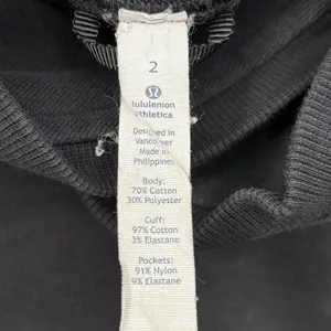 Lululemon Scuba Hoodie Women 2 Black Funnel Neck Pullover Fleece Pockets‎ thumbnail 6