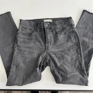 Madewell Skinny Jeans Women 28 Black Great 9 Inch High Rise Distressed Raw Hem thumbnail 11